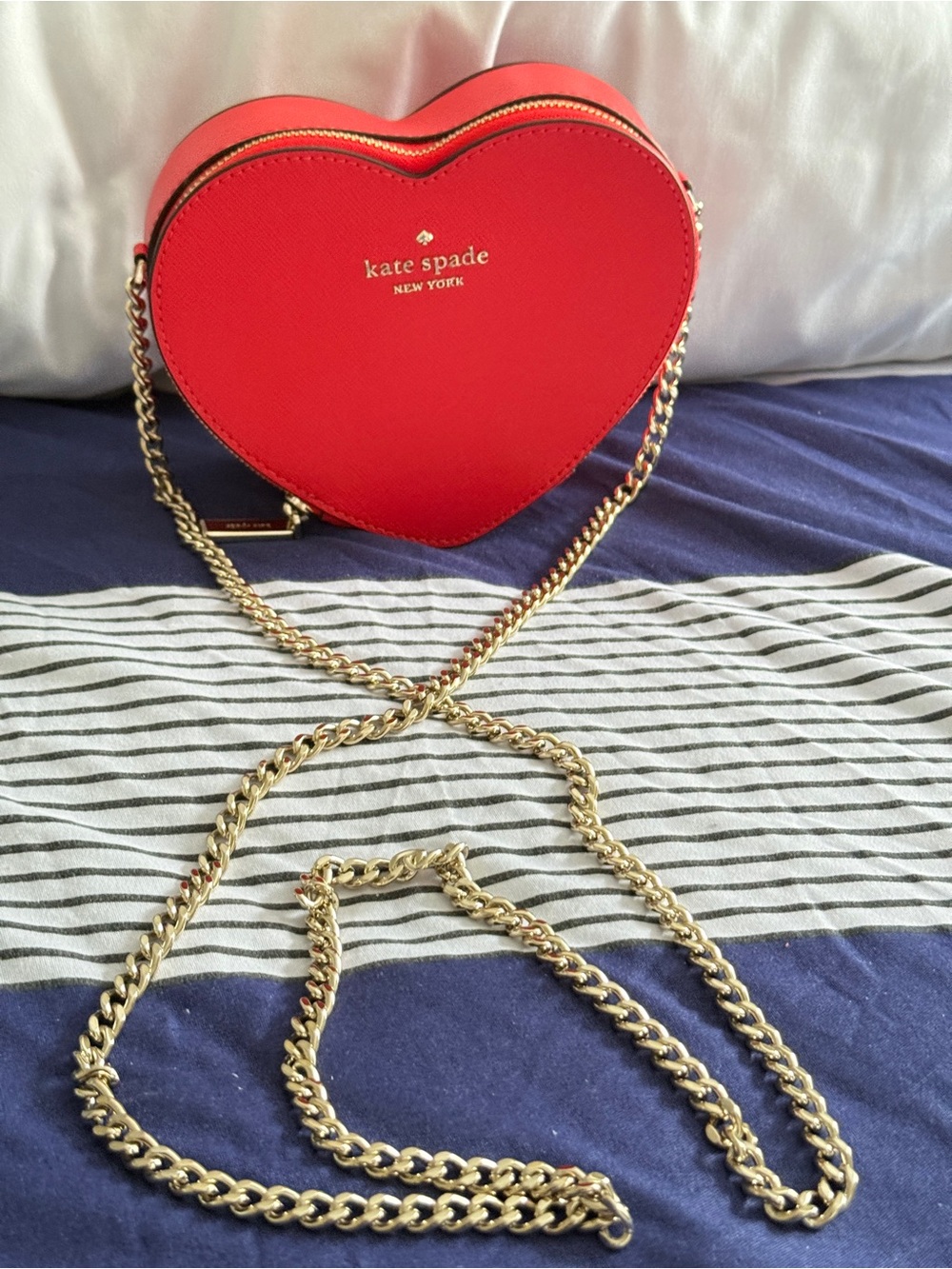kate spade Red Heart Crossbody with Gold Chain
